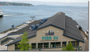 Photo of a commercial roofing project in Seattle at Ivar’s Restaurant.